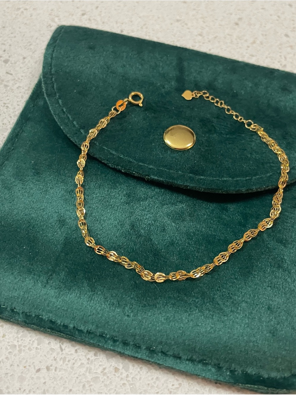 Dainty 18K Gold Bracelet • AU750 Real Gold Everyday Bracelet - Serpentine Chain